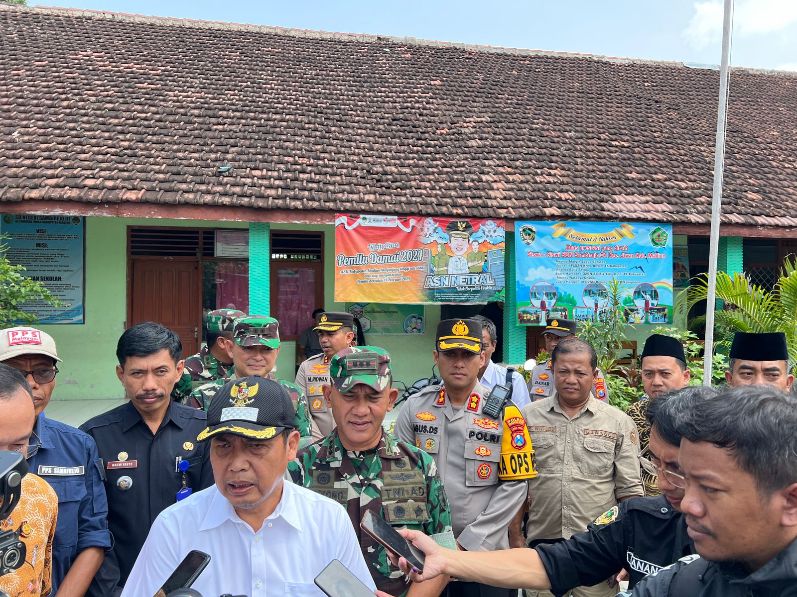 Monitoring TPS di Madiun, Danrem 081/DSJ : Alhamdulillah Berjalan Aman, Tertib dan Lancar.