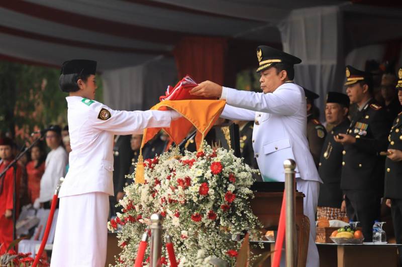 Upacara Pengibaran Bendera Merah Putih Hari Kemerdekaan di Kota Tangerang Berjalan Khidmat.