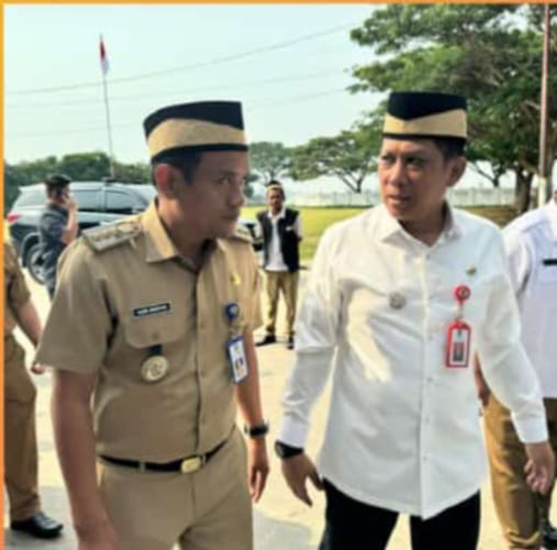 Camat Mekar Baru Dampingi Pj Bupati Terima Kehadiran Wakil Presiden RI.